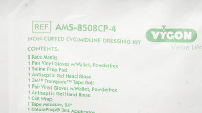 Vygon AMS-8508CP-4 Non-Cuffed CVC/Midline Dressing Kit (x)